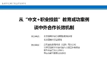 从“中文+职业技能”教育成功案例谈中外合作长效机制——全球中文教学线上交流平台